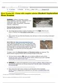 River Erosion SE - Gizmo with complete solution Student Exploration: River Erosion