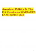 American Politics & The U.S. Constitution SUMMAISED EXAM NOTES 2023.