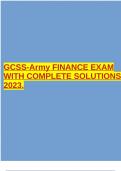 GCSS-Army FINANCE EXAM WITH COMPLETE SOLUTIONS 2023.