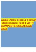 GCSS-Army Store & ForwardMaintenance Test 1 WITH COMPLETE SOLUTIONS 2023.