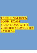 TNCC FINAL OPEN BOOK EXAM QUESTIONS WITH VERIFIED ANSWERS 2023 RATED A+.