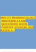 MSN 571 PHARMACOLOGY MIDTERM EXAM QUESTIONS WITH VERIFIED ANSWERS 2023 RATED A+.