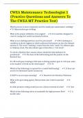 CWEA Maintenance Technologist 1 (Practice Questions and Answers To The CWEA MT Practice Test)