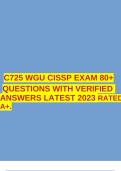 C725 WGU CISSP EXAM 80+ QUESTIONS WITH VERIFIED ANSWERS LATEST 2023 RATED A+.