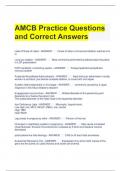 AMCB Practice Questions and Correct Answers 