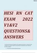 HESI RN CAT EXAM V1 & V2 - QUESTIONS & ANSWERS (98% ACCURATE) LATEST VERSION. VERIFIED