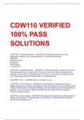 CDW110 VERIFIED  100% PASS  SOLUTIONS