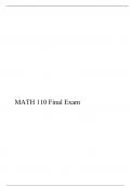 MATH 110 Final Exam Question Answers, MATH 110: Introduction to Statistics, Portage Learning Statistics