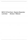 MATH 110 Final Exam- Requires Respondus LockDown Browser  MATH 110: Introduction to Statistics, Portage Learning Statistics