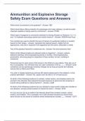 Ammunition and Explosive Storage Safety Exam Questions and Answers