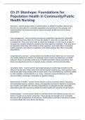 Ch 21 Stanhope: Foundations for Population Health in Community/Public Health Nursing|2023 LATEST UPDATE|GUARANTEED SUCCESS