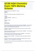 GCSE AQA Chemistry Exam 100% Marking Scheme