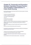 Chapter 01: Community and Prevention-Oriented, Population-Focused Practice: The Foundation of Specialization in Public Health Nursing|2023 LATEST UPDATE|GUARANTEED SUCCESS