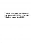CERAP Exam Practice Questions and Answers 2023/2024 | Complete Solution | Latest Rated 100% | CERAP Exam Test 2023 & CERAP Exam PREP | Questions with Correct Answers | Latest Graded A+ | 2023/2024