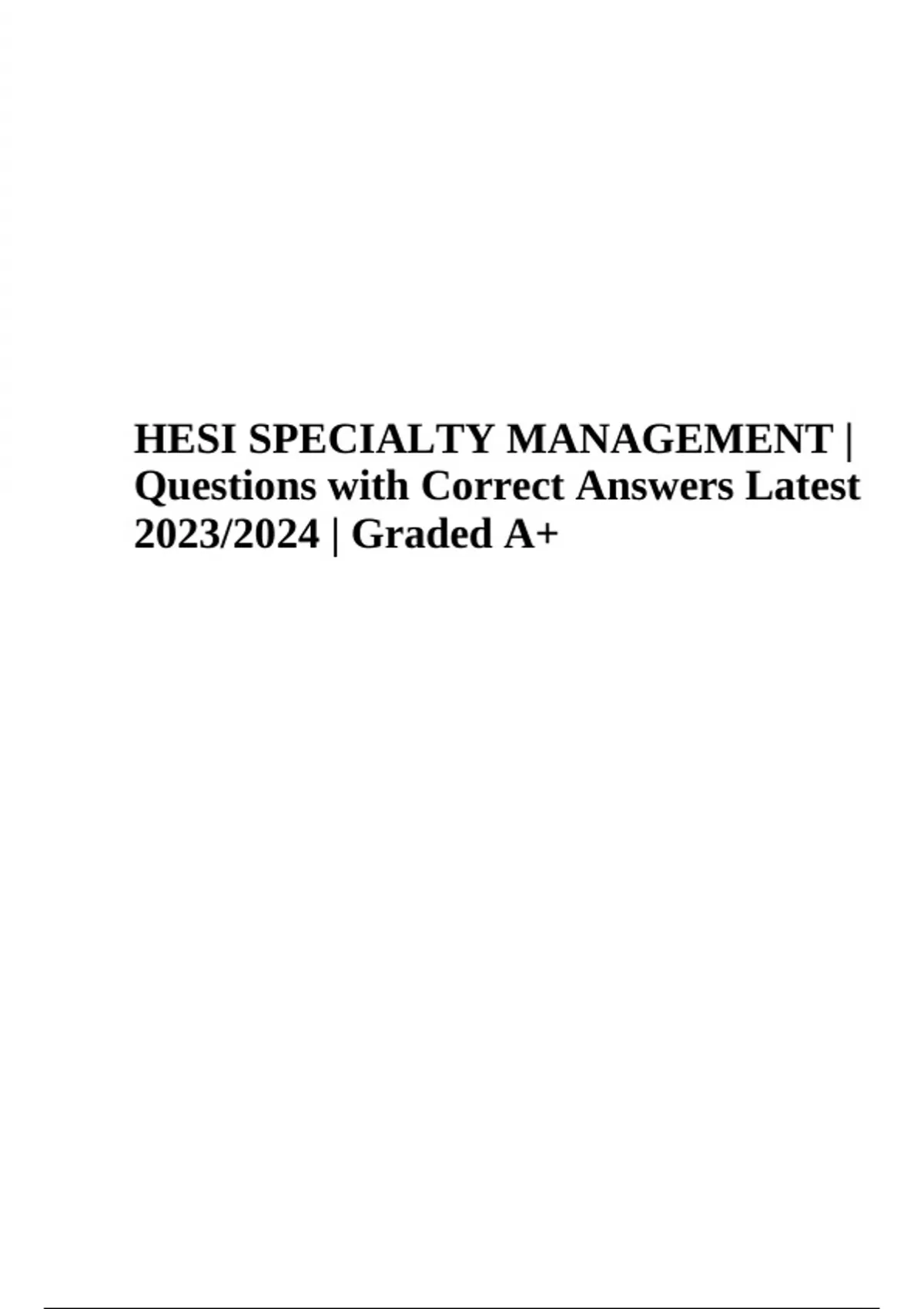 management assignment quiz hesi