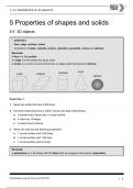 OCR GCSE MATHS 5.5 PROPERTIES OF 3D OBJECTS QUESTIONNSWERS EXAM  A+ GRADED (PROPERTIES OF SHAPES AND SOLIDS)S AND A