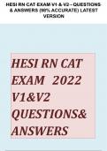 HESI RN CAT EXAM V1 & V2 - QUESTIONS & ANSWERS (98% ACCURATE) LATEST VERSION