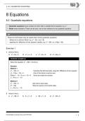 OCR GCSE 8.2 MATHS QUADRATIC EQUATIONS EXAM