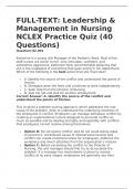 Leadership & Management In Nursing NCLEX Practice Quiz With Rational ...