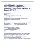 AMB400 EpicCare Ambulatory Administration Chapter Review Questions & Answers 100% Verified By Experts(RATED A+)