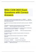 WGU C236 2023 Exam Questions with Correct Answers 