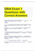 DBIA Exam 1 Questions with Correct Answers 