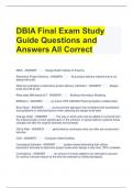 DBIA Final Exam Study Guide Questions and Answers All Correct 