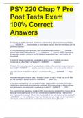 PSY 220 Chap 7 Pre Post Tests Exam 100% Correct Answers
