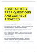 NBSTSA STUDY PREP QUESTIONS AND CORRECT ANSWERS