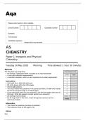 Aqa AS Chemistry 7404/1 May2023 Verified Question Paper. 