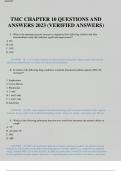 TMC CHAPTER 10 QUESTIONS AND ANSWERS 2023 (VERIFIED ANSWERS) 1. What is the minimum percent increase in expiratory flow following a before-and-after bronchodilator study that indicates significant improvement? A. 8% B. 12% C. 18% D. 20%  ANSWER - B; A 12%