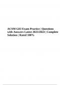 ACSM GEI Exam Practice Questions with Correct Answers | Latest 2023/2024 | Complete Solution | Rated A+