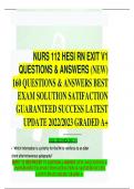 NURS 112 HESI RN EXIT V1 QUESTIONS & ANSWERS (NEW) 160 QUESTIONS & ANSWERS BEST EXAM SOLUTION SATIFACTION GUARANTEED SUCCESS LATEST UPDATE 2022/2023 GRADED A+                                             2022/2023 HESI EXIT V1