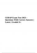 CERAP Exam Practice Questions With Correct Answers 2023/2024 Latest Graded A+. 