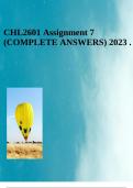 CHL2601 Assignment 7 (COMPLETE ANSWERS) 2023 .