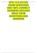 EPIC CLN 251/252 EXAM QUESTIONS AND 100% CORRECT ANSWERS 2023/2024 (REAL EXAM QUESTIONS AND ANSWERS