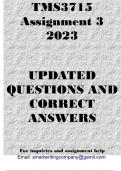 TMS3715 Assignment 3 2023 (CORRECT ANSWERS)