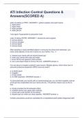 ATI Infection Control Questions & Answers(SCORED A)