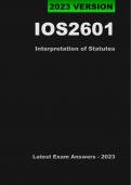 IOS2601 Updated Exam Pack (2024) Oct/Nov [A+ Guaranteed] - Interpretation Of Statutes