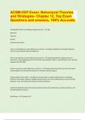 ACSM-CEP Exam- Behavioral Theories and Strategies- Chapter 12, Top Exam Questions and answers, 100% Accurate.