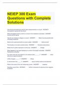 NEIEP 300 Exam Questions with Complete Solutions 
