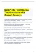 NEIEP 800 Final Review Test Questions with Correct Answers 