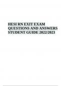 HESI RN EXIT EXAM QUESTIONS AND ANSWERS STUDENT GUIDE 2022/2023