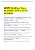 NEIEP 500 Final Exam Questions with Correct Answers 