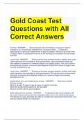 Gold Coast Test Questions with All Correct Answers 