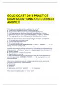 Bundle For Gold Coast Exam Questions and Correct Answers