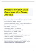 Phlebotomy NHA Exam Questions with Correct Answers 