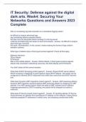 IT Security: Defense against the digital dark arts. Week4: Securing Your Networks Questions and Answers 2023 Complete