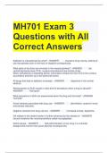 Bundle For MH701 Exam Questions and Correct Answers