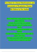 TEST BANK For Clinical Manifestations and Assessment of Respiratory Disease 8th Edition by Des Jardins |Complete Chapter 1 - 28 | 100 % Verified